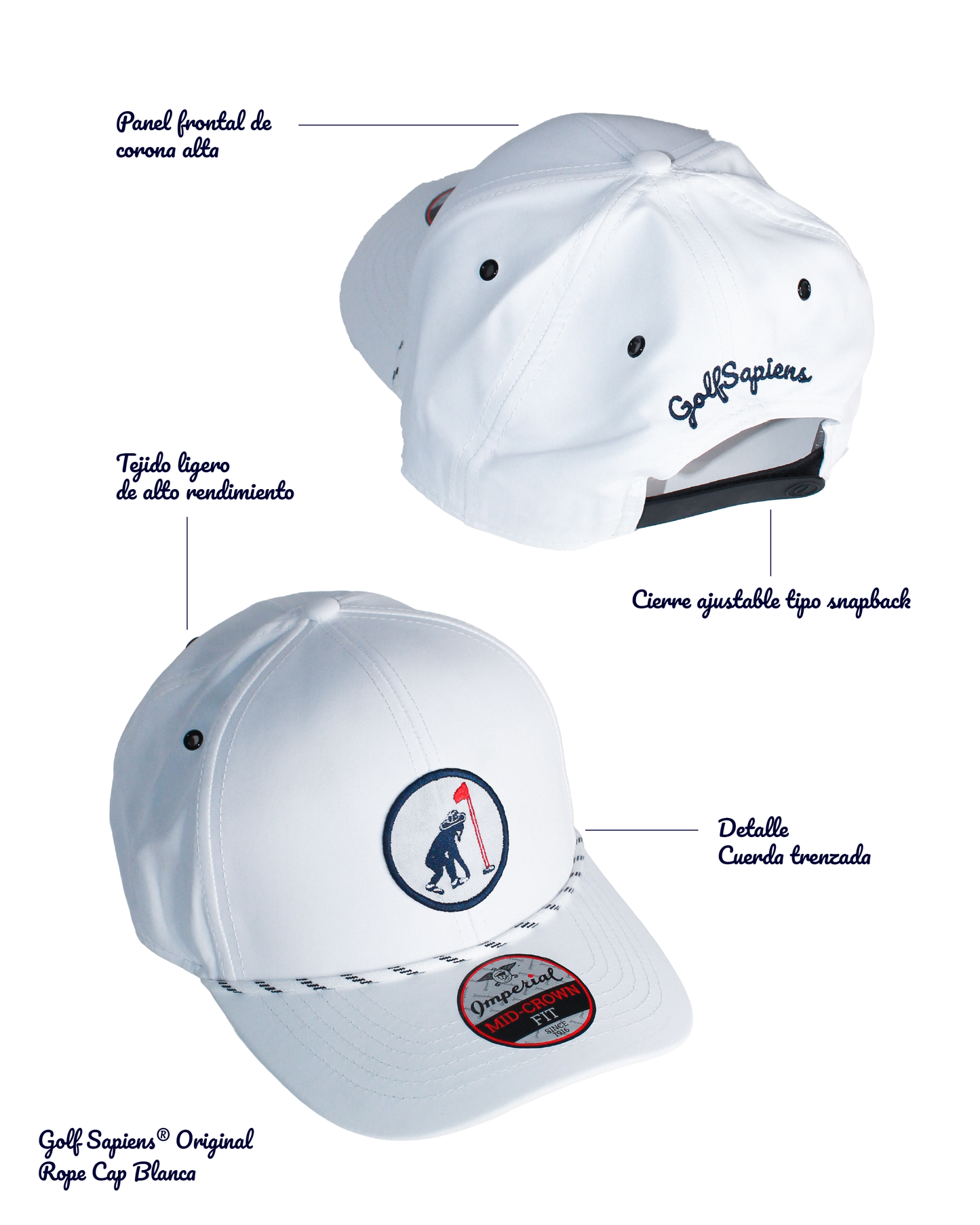 Gorra Golf Sapiens – The Habanero Edition White