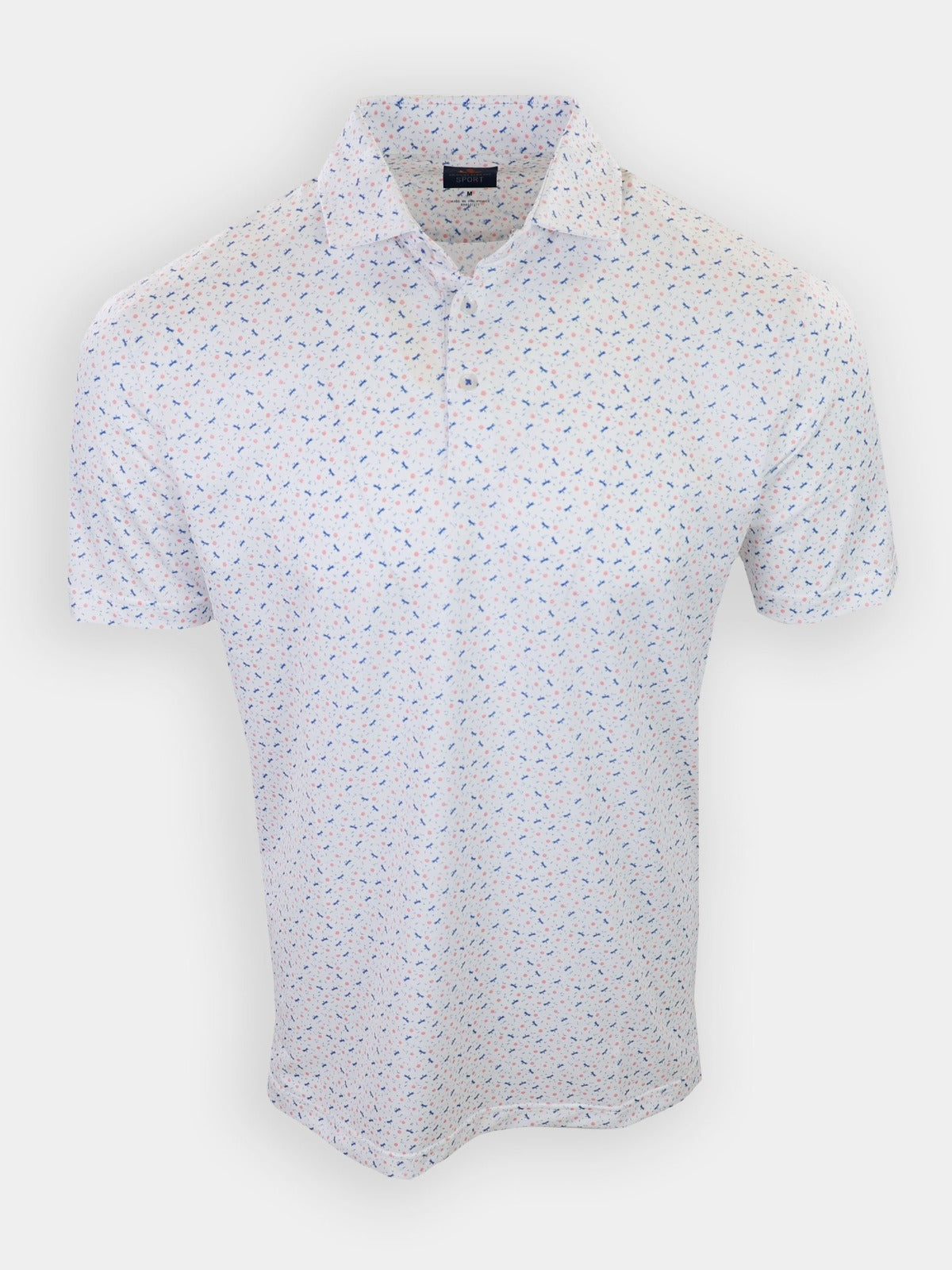 Donald Ross Polo Bower - White/Royal/Taffy