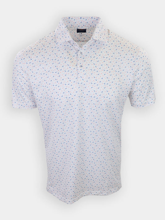 Donald Ross Polo Bower - White/Royal/Taffy